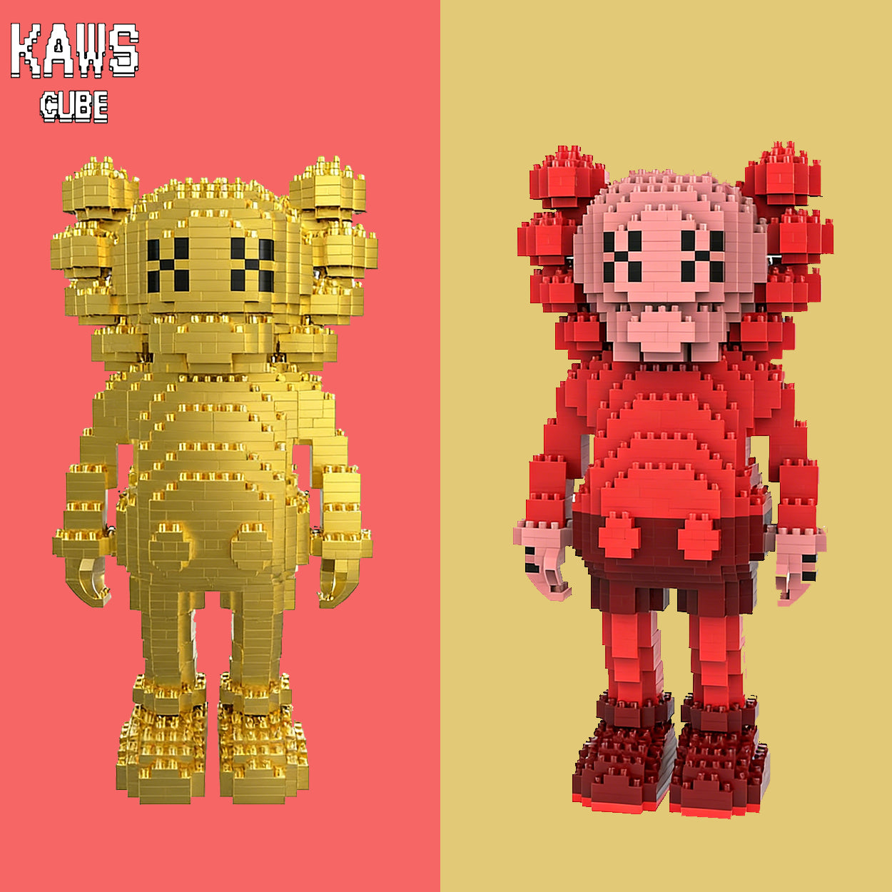 カウズ  KAWS Companion GOLD： Nanoblock  ナノブロック「220mm」251225-4
